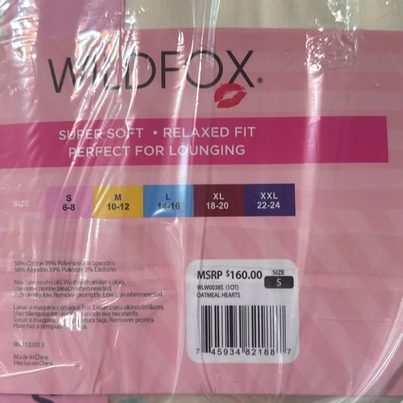 WILDFOX SWEATSHIRT & SHORTS SET PICK 1 Purple Star/ heart Print Lounge SET SMALL - Picture 13 of 14